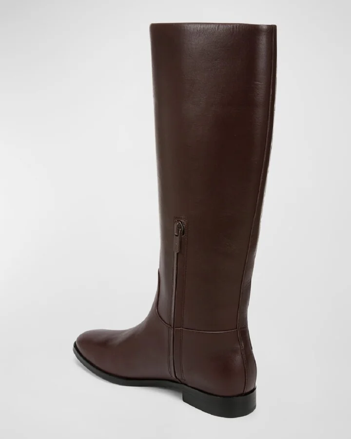 Knee-High Calf Leather Boots Wide Calf - Image 3