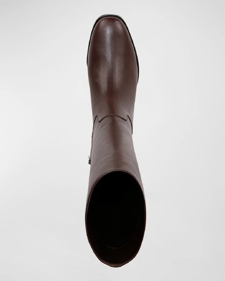 Knee-High Calf Leather Boots Wide Calf - Image 4