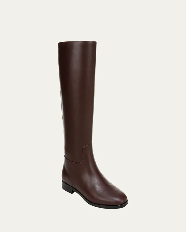 Knee-High Calf Leather Boots Wide Calf - Image 2