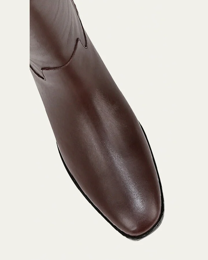 Knee-High Calf Leather Boots Wide Calf - Image 3