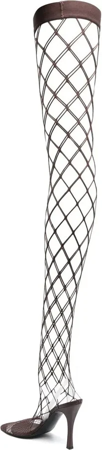 Knee-High Fishnet Boots - Image 3