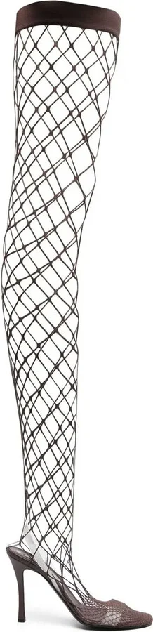 Knee-High Fishnet Boots