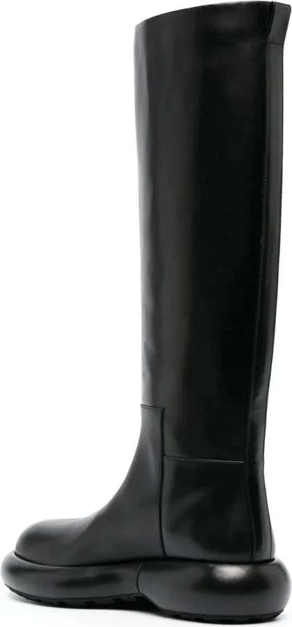 Knee-High Flat Leather Boots - Image 3