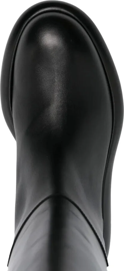 Knee-High Flat Leather Boots - Image 4