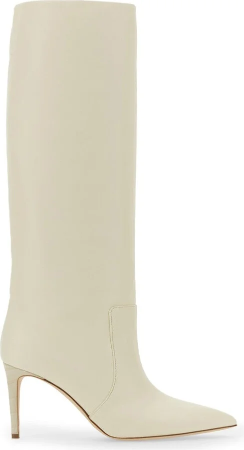 Knee-High Leather Boots With Pointed Toe