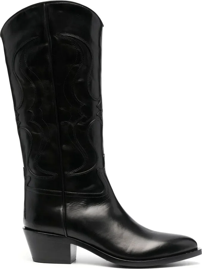Knee-High Leather Cowboy Boots