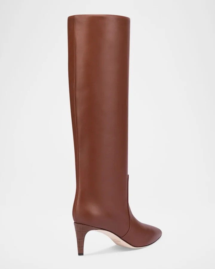 Knee-High Leather Stiletto Boots - Image 3