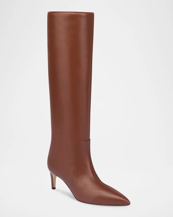 Knee-High Leather Stiletto Boots - Image 4