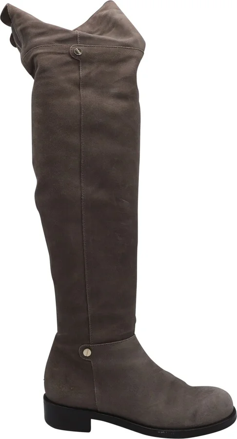 Knee-Length Boots in Brown Suede