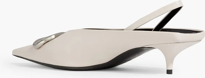 Knife embellished leather slingback pumps - Image 3