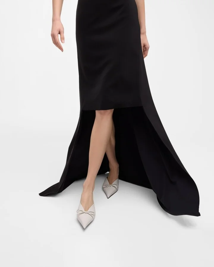 Knife Leather Bow Mule Pumps - Image 9