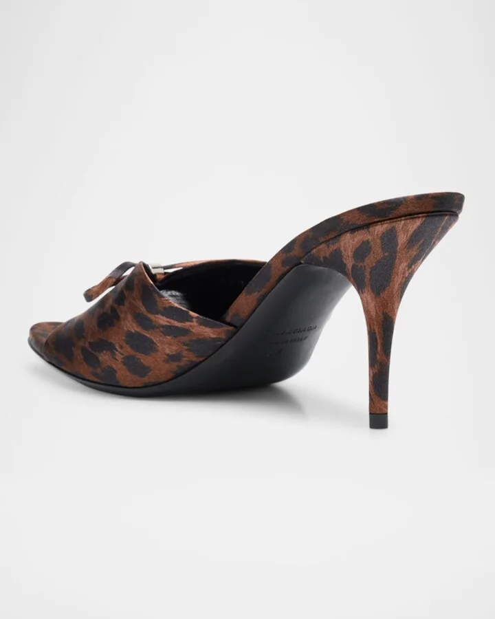 Knife Leopard Bow Stiletto Sandals - Image 4