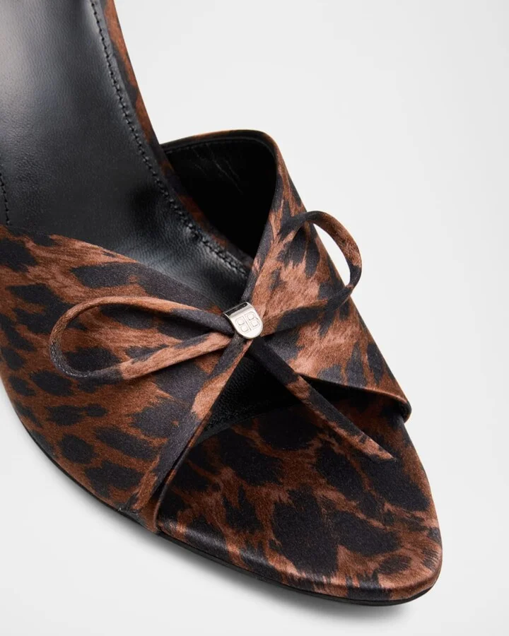 Knife Leopard Bow Stiletto Sandals - Image 7