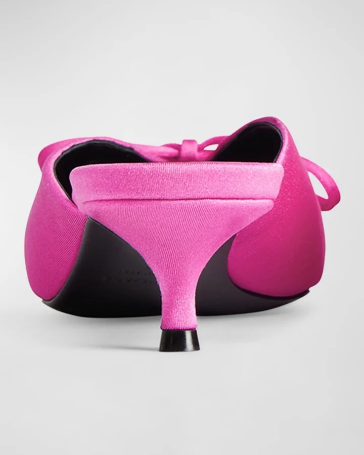 Knife Spandex Bow Mule Pumps - Image 2