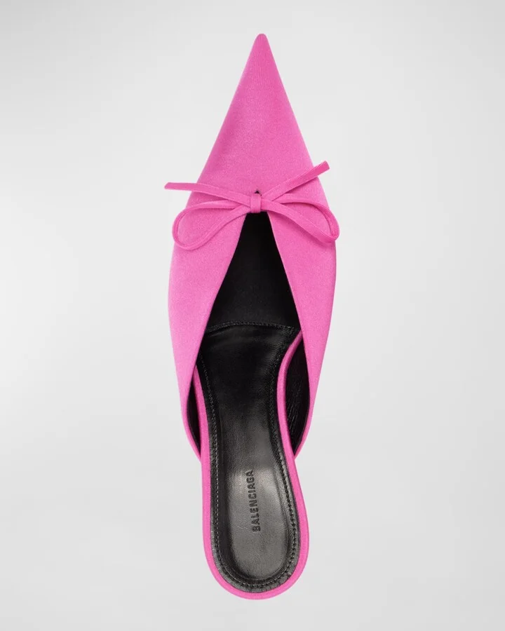 Knife Spandex Bow Mule Pumps - Image 4