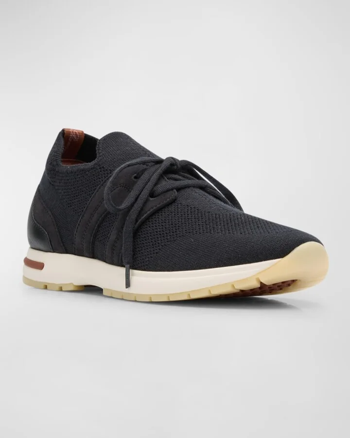 Knit Lace-Up Runner Sneakers - Image 4