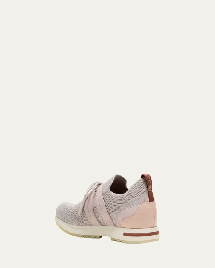 Knit Lace-Up Runner Sneakers - Image 4