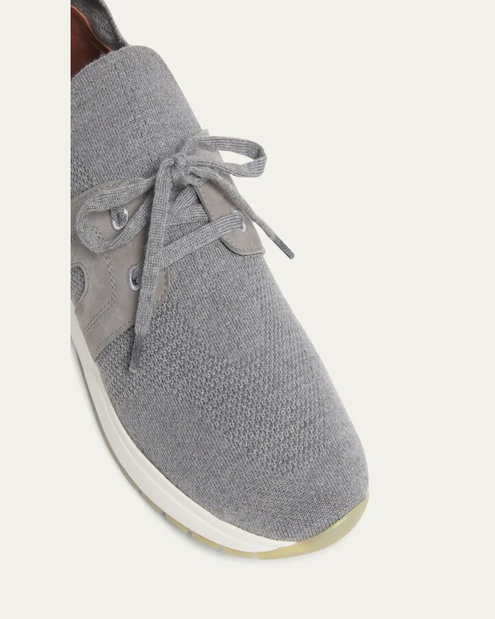 Knit Lace-Up Runner Sneakers - Image 4