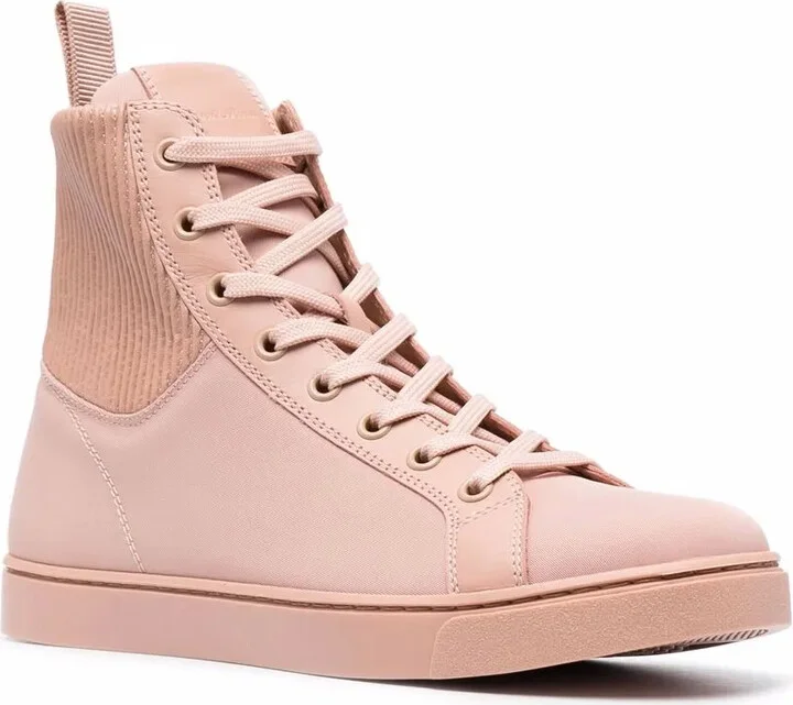 Knit-Panelled High-Top Sneakers - Image 2