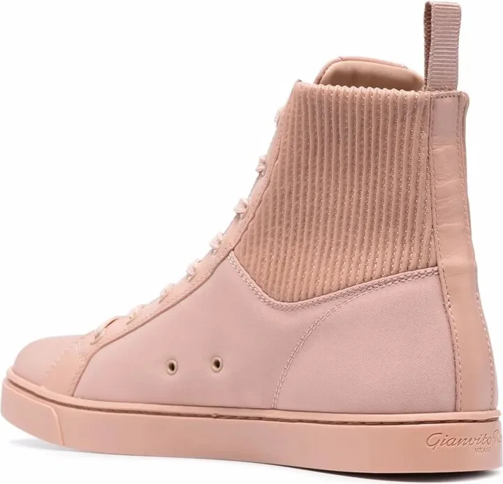 Knit-Panelled High-Top Sneakers - Image 3
