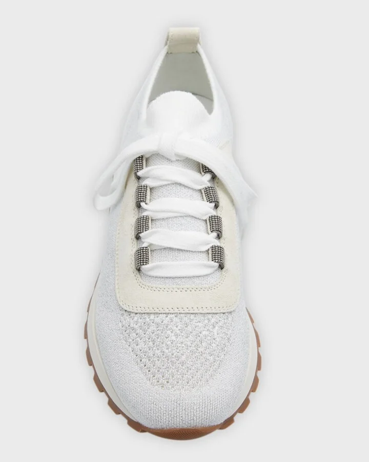 Knit Suede Trainer Sneakers - Image 5