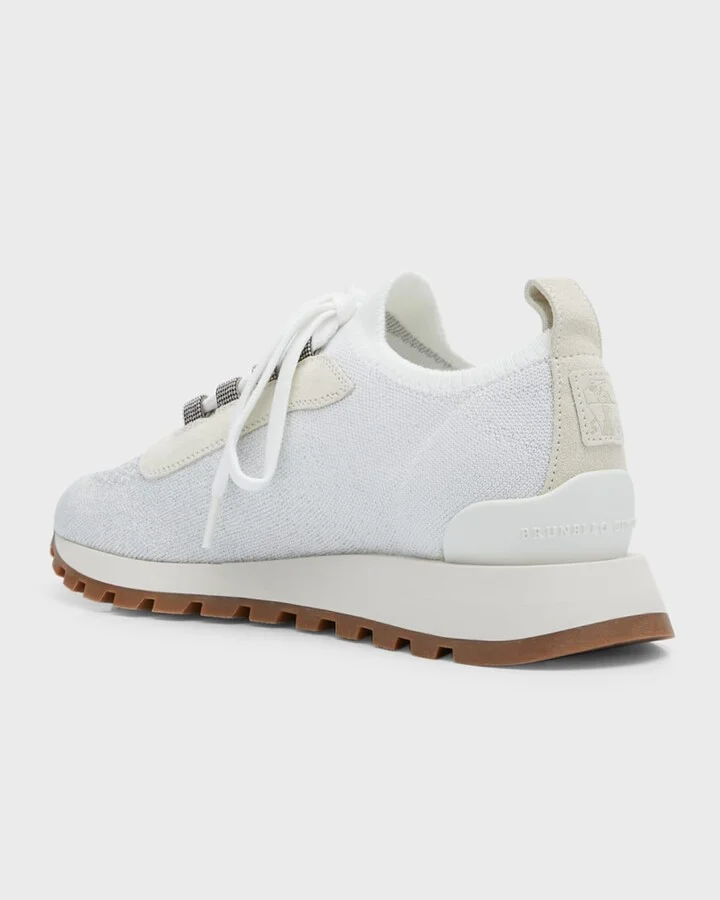 Knit Suede Trainer Sneakers - Image 6