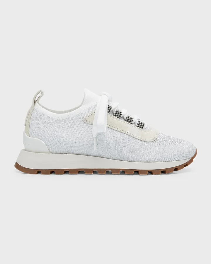 Knit Suede Trainer Sneakers