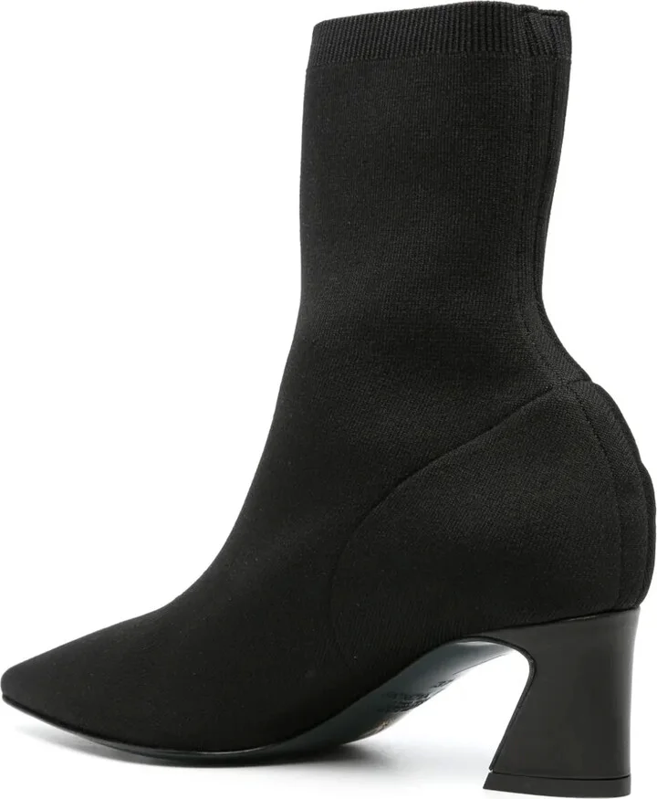 Knitted 60mm Leather Ankle Boots - Image 3