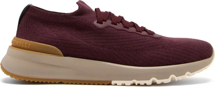 Knitted Lace-Up Sneakers