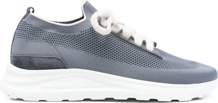 Knitted Lace-Up Trainers