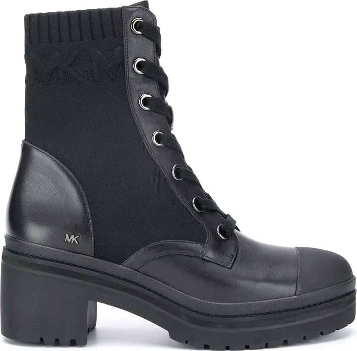 Knitted-Panel Ankle Boots