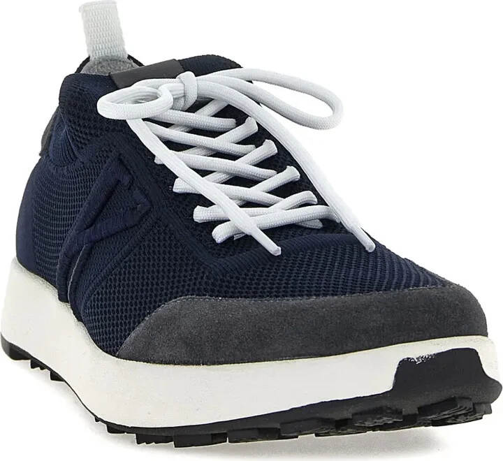 Knitted Panel Lace-Up Sneakers - Image 2