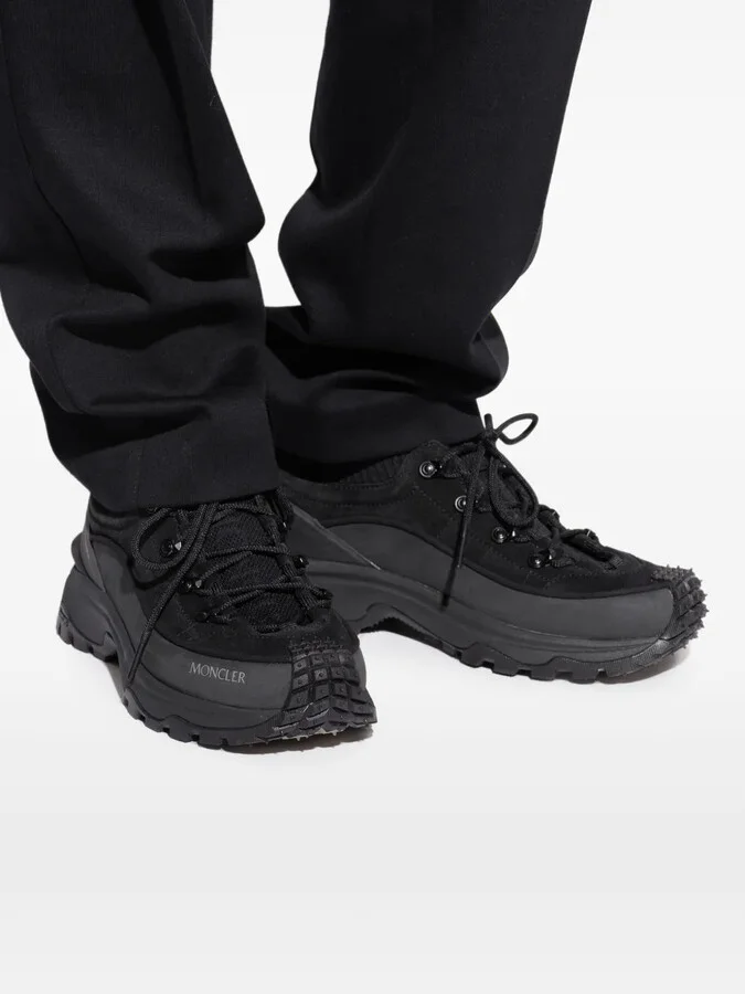 Knitted-Panel Lace-Up Trainers - Image 2