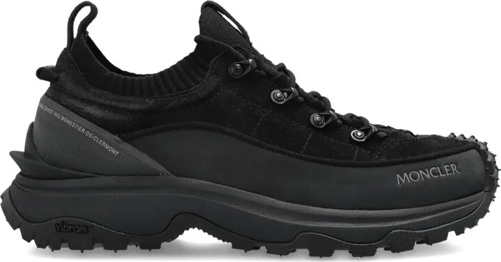 Knitted-Panel Lace-Up Trainers