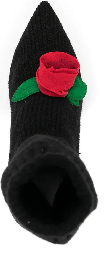 Knitted Style Rose Calf Boots - Image 4