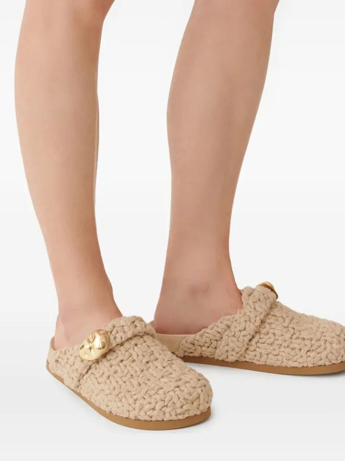 Knitted Sude Mules - Image 4