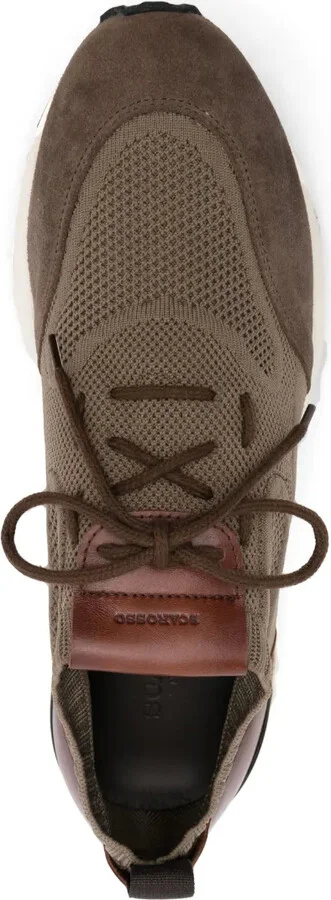 Knitted-Upper Leather Sneakers - Image 4