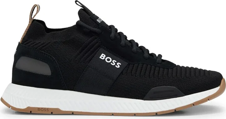 Knitted-Upper Low-Top Sneakers
