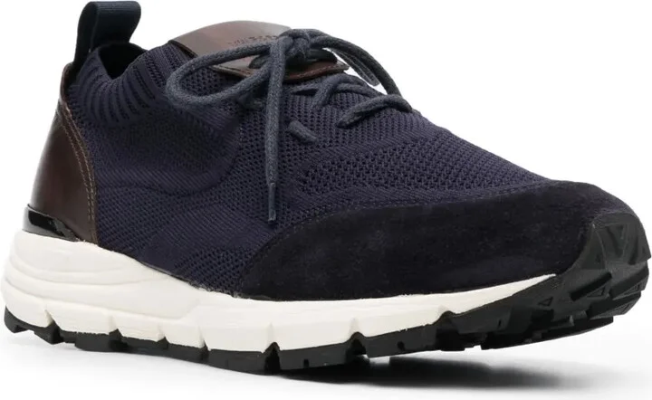 Knitted-Upper Suede Sneakers - Image 2