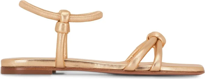 Knot-Detail Flat Leather Sandals