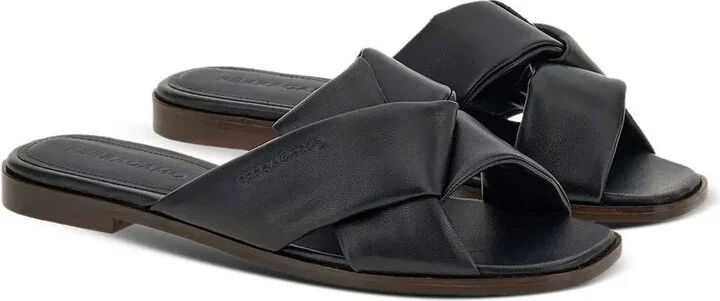 Knot-Detail Leather Slides - Image 2