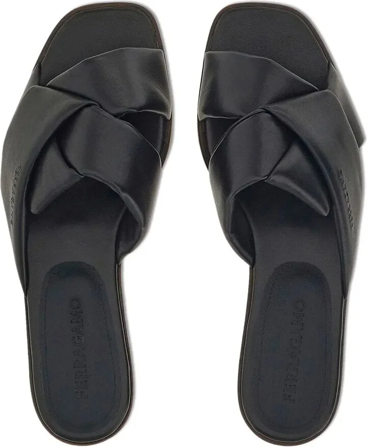 Knot-Detail Leather Slides - Image 4