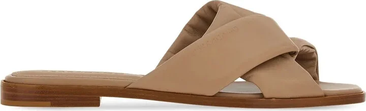 Knot-Detail Leather Slides