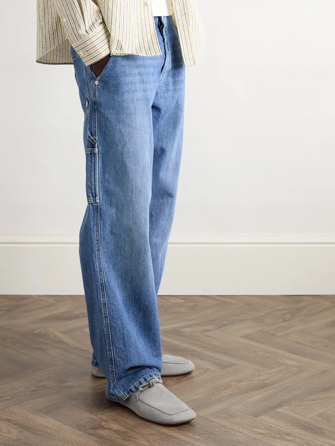 Knot-Detailed Leather-Trimmed Textured-Nubuck Loafers - Image 2