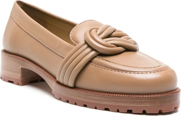 Knot-Detailing Leather Loafers - Image 2
