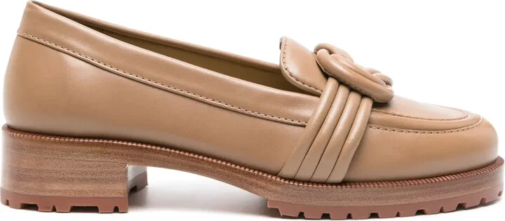 Knot-Detailing Leather Loafers