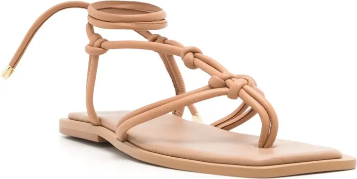 Knot-Detailing Leather Sandals - Image 2