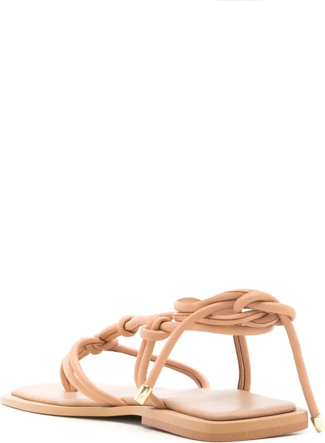 Knot-Detailing Leather Sandals - Image 3