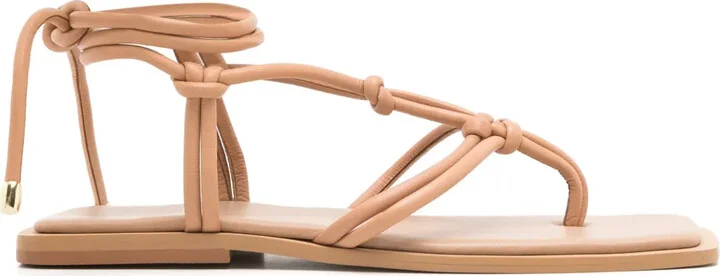 Knot-Detailing Leather Sandals