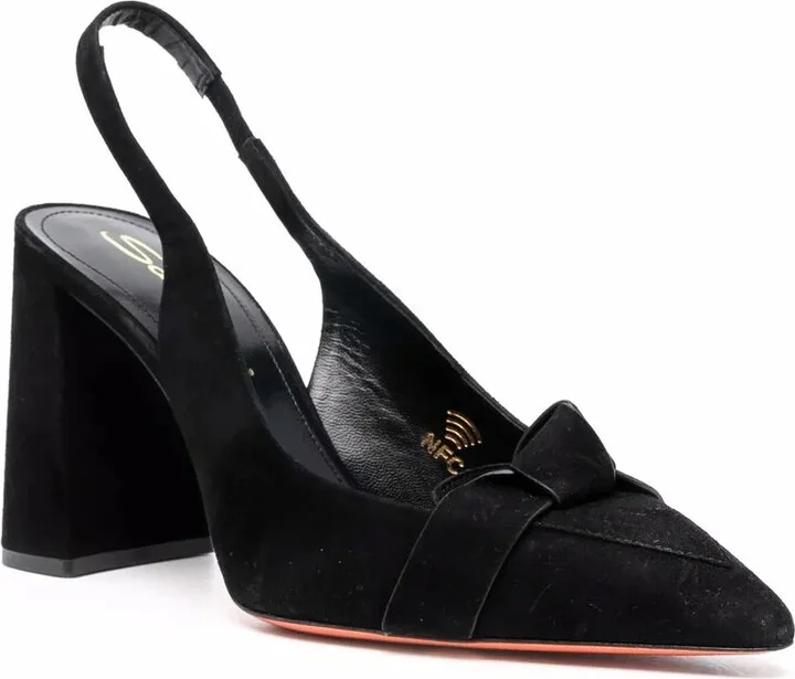 Knot-Embellished 95mm Slingback Pumps - Image 2